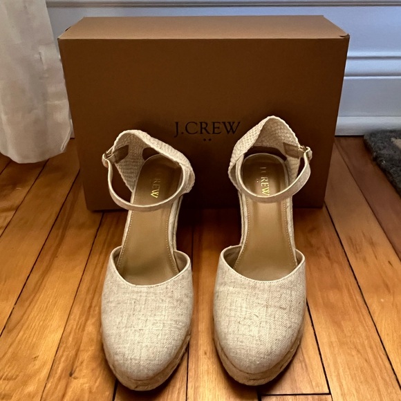 JCrew Ankle-Strap Espadrille Wedges - Picture 1 of 4